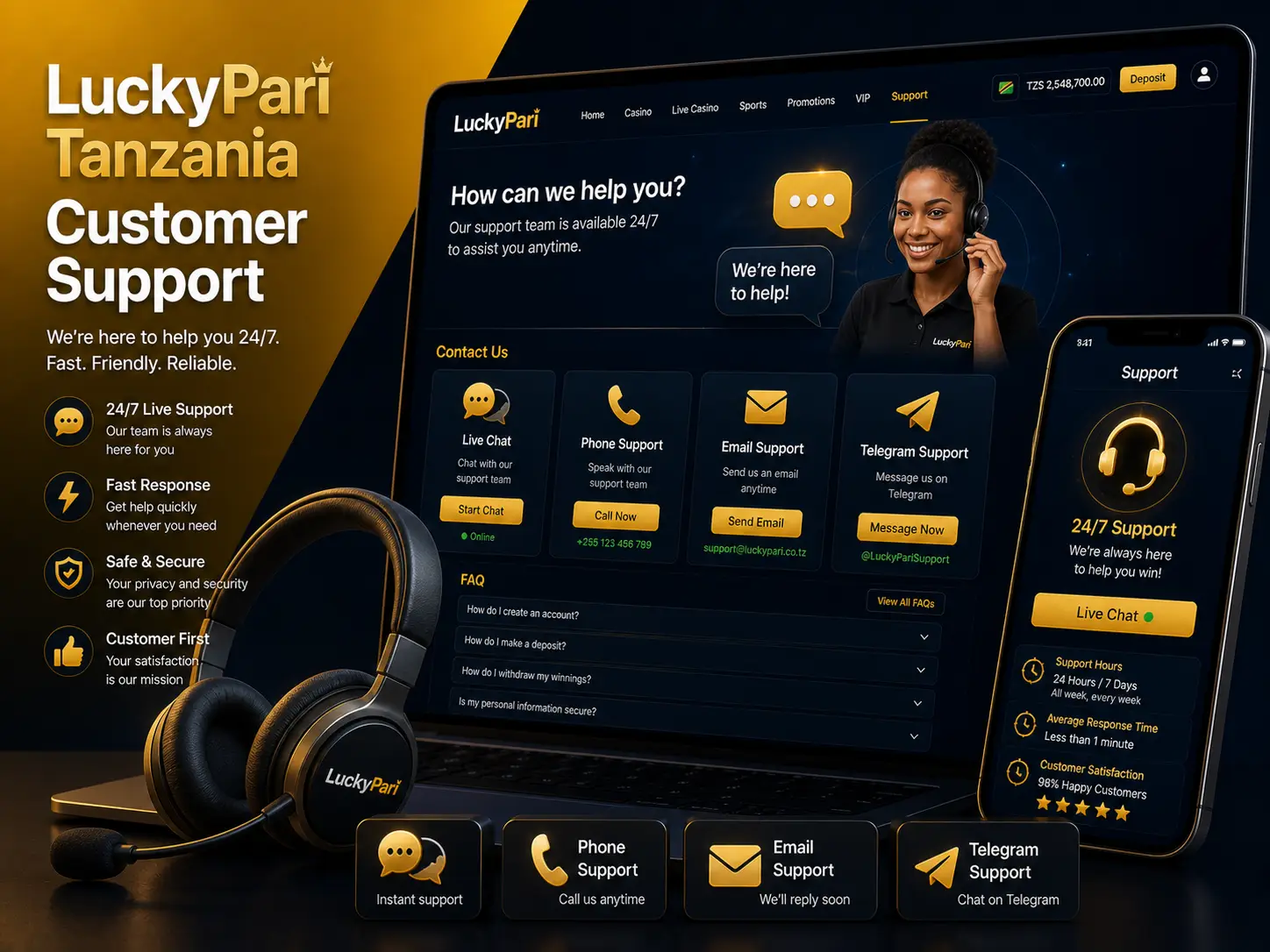 LuckyPari Tanzania Customer Support